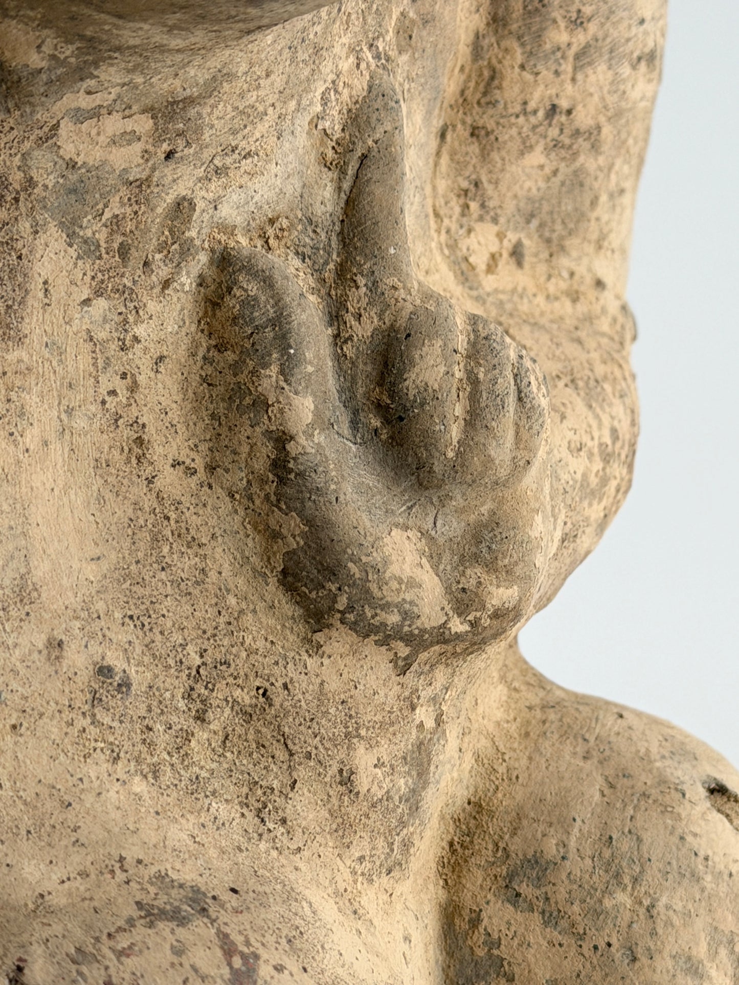 Pottery Figure of a Seated Drummer