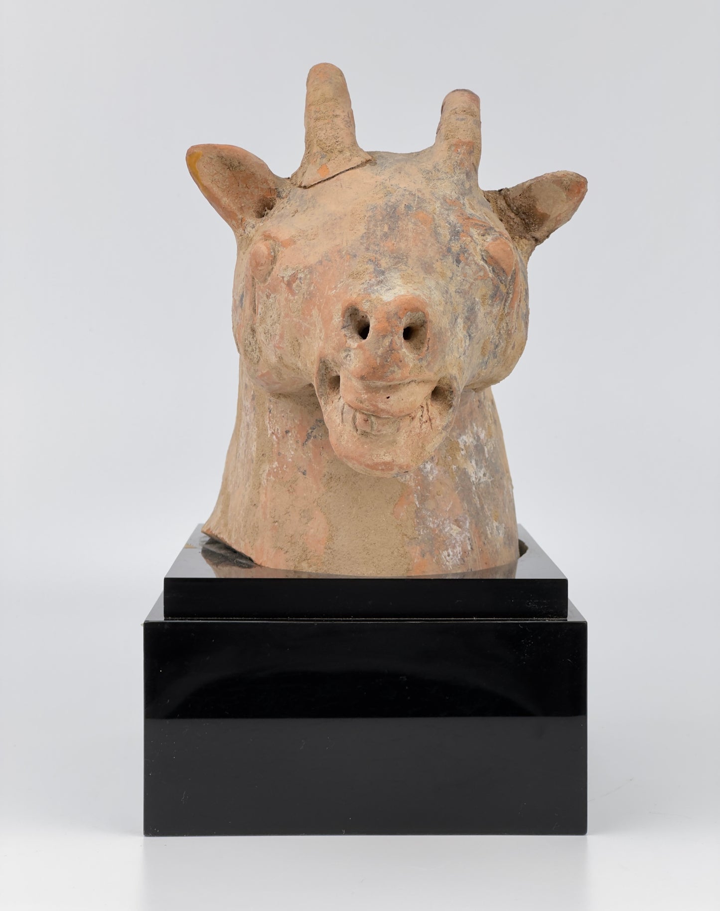 Pottery Goat Head, Han Dynasty (206 BCE to 220 CE)