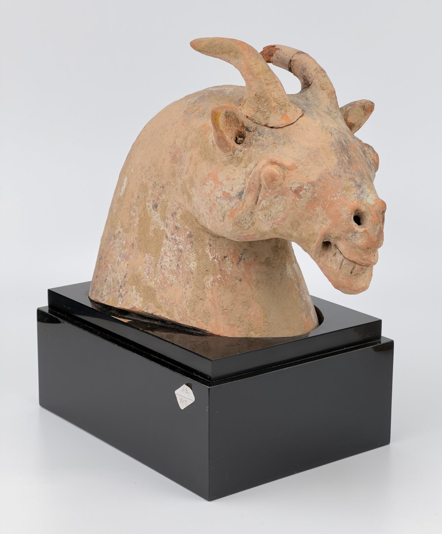 Pottery Goat Head, Han Dynasty (206 BCE to 220 CE)