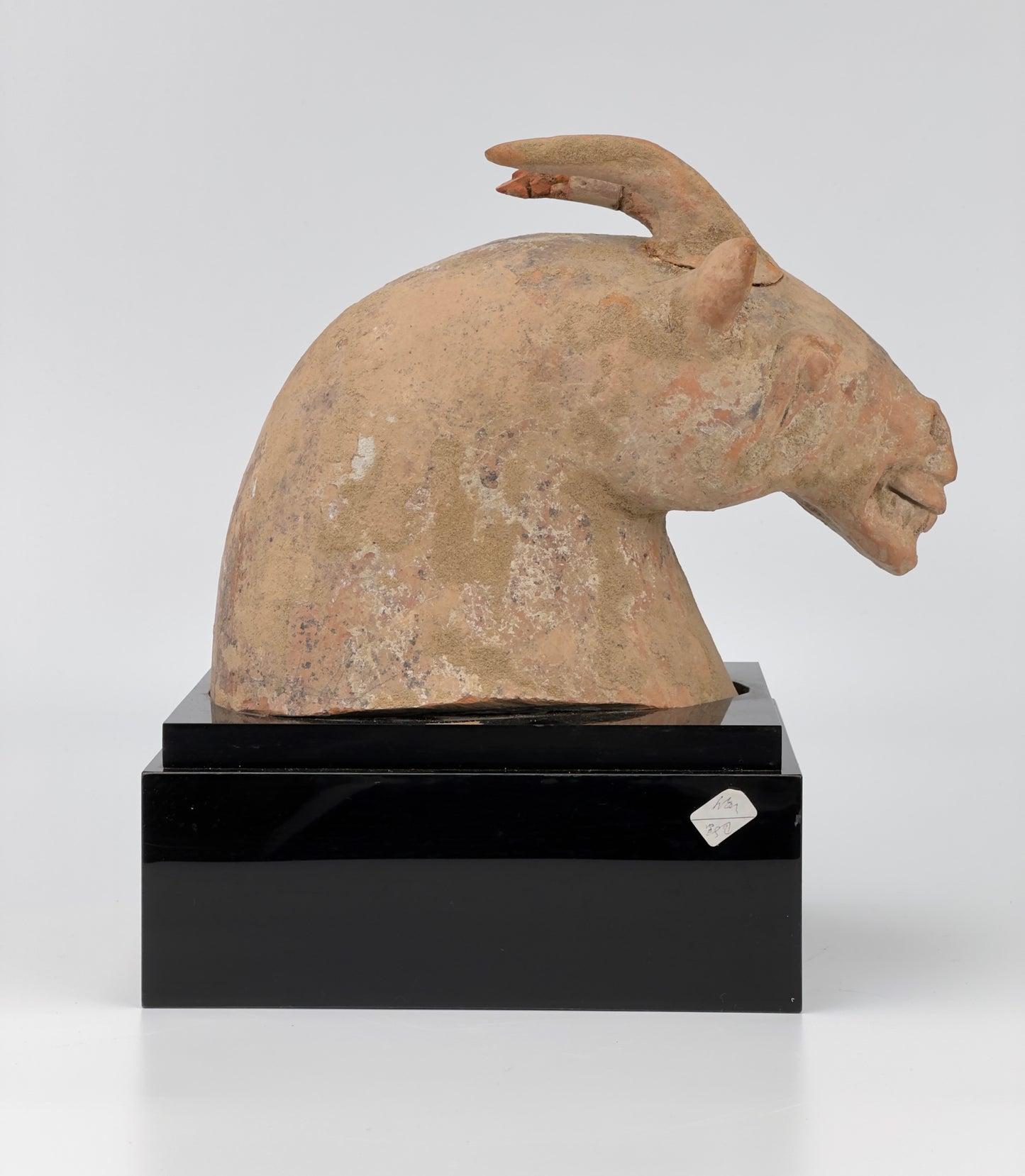 Pottery Goat Head, Han Dynasty (206 BCE to 220 CE)