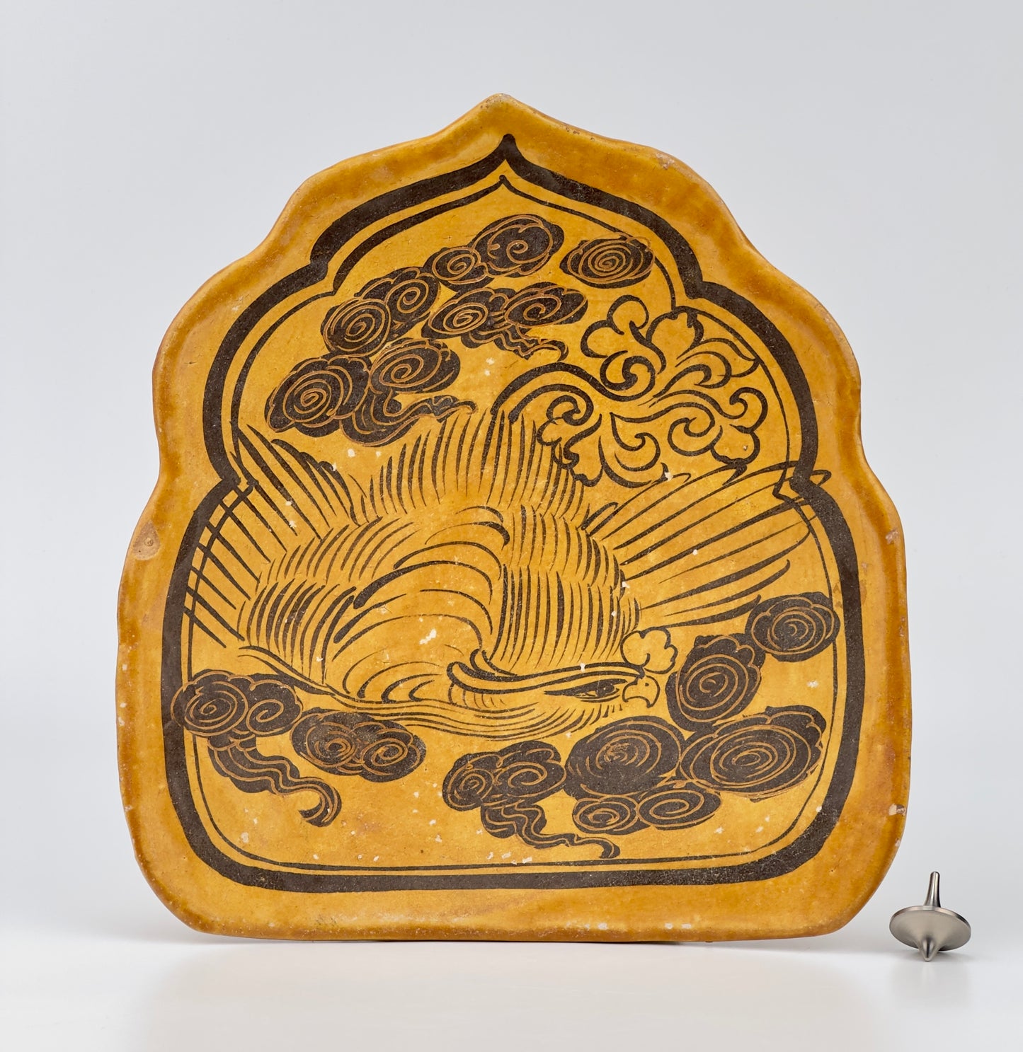 Rare Cizhou 'Mandarin duck and Reishi mushroom' Painted Pillow, Jin-Song Dynasty