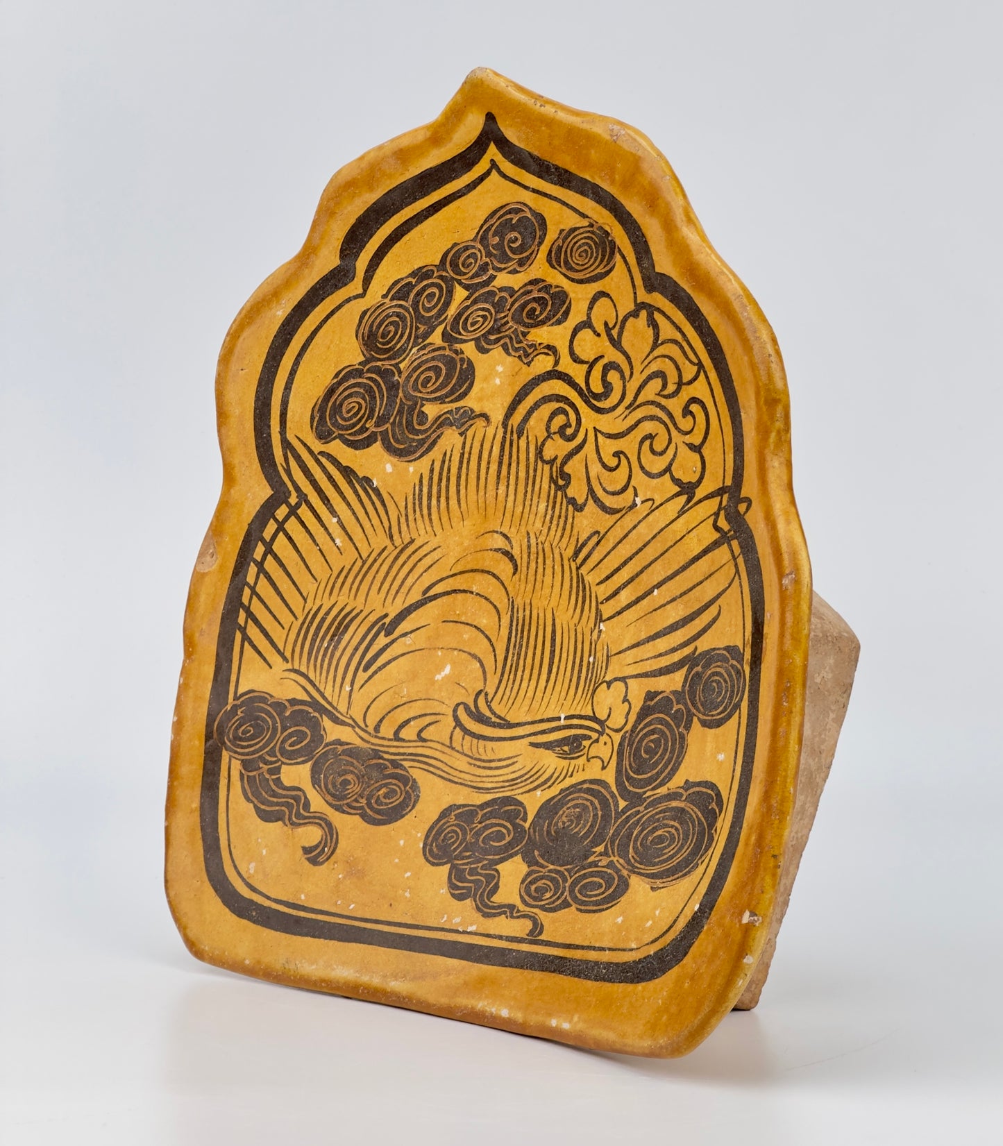 Rare Cizhou 'Mandarin duck and Reishi mushroom' Painted Pillow, Jin-Song Dynasty