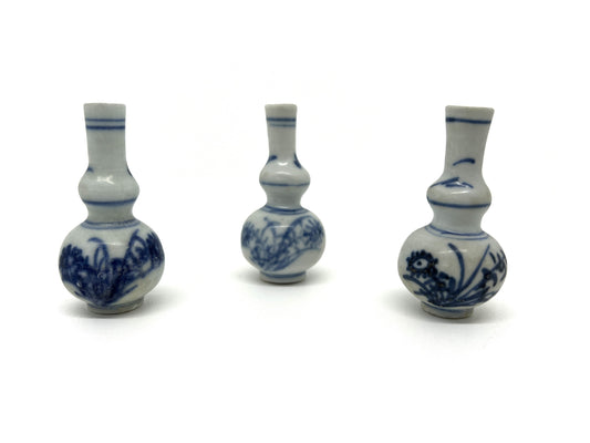 Three Blue and White Miniature Vases, C 1725, Qing Dynasty, Yongzheng Era