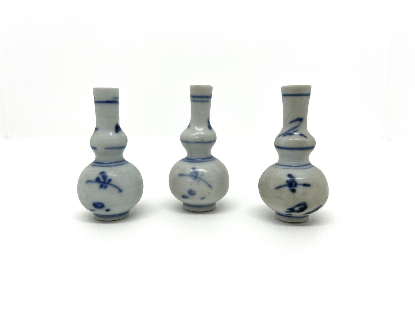 Three Blue and White Miniature Vases, C 1725, Qing Dynasty, Yongzheng Era