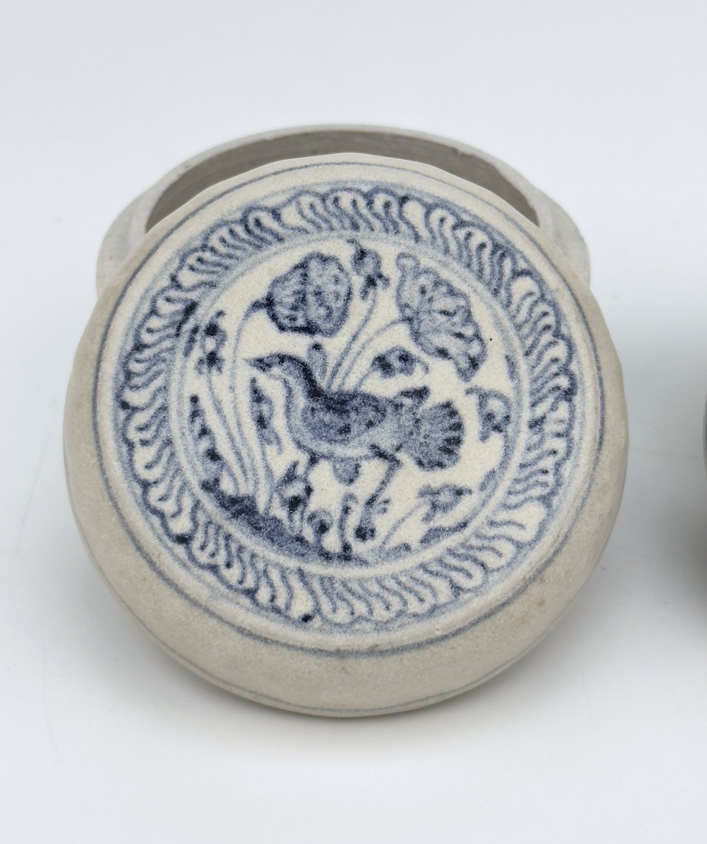 Two Annamese Miniature Covered Boxes with Bird and Plant Motif, 15th century, Le Dynasty