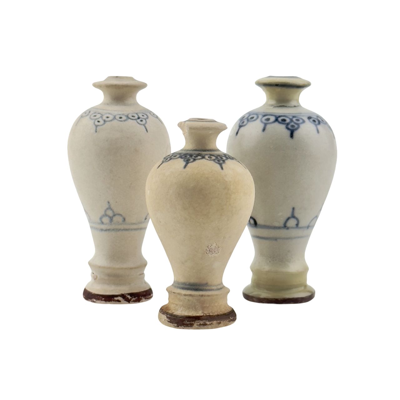 Three Annamese Stoneware Miniature Jarlets, 15th Century, Le Dynasty