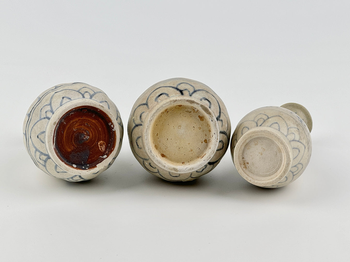 Three Annamese Small Yuhuchunping, 15th century, Le Dynasty