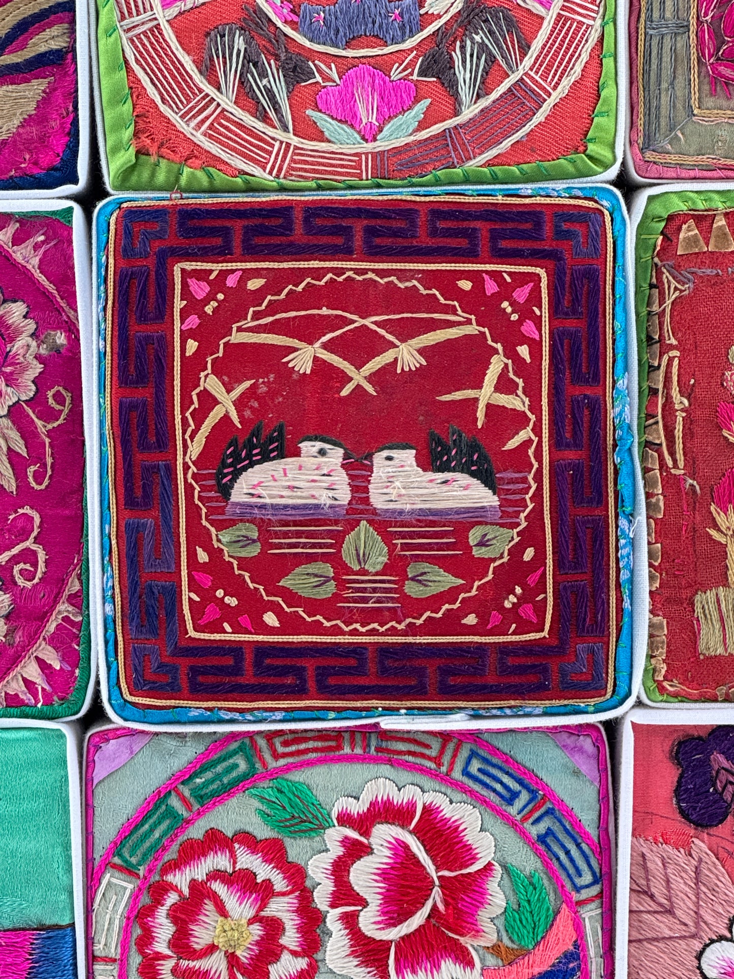 Nine Sqare Auspicious Korean Traditional Embroidered Pillows