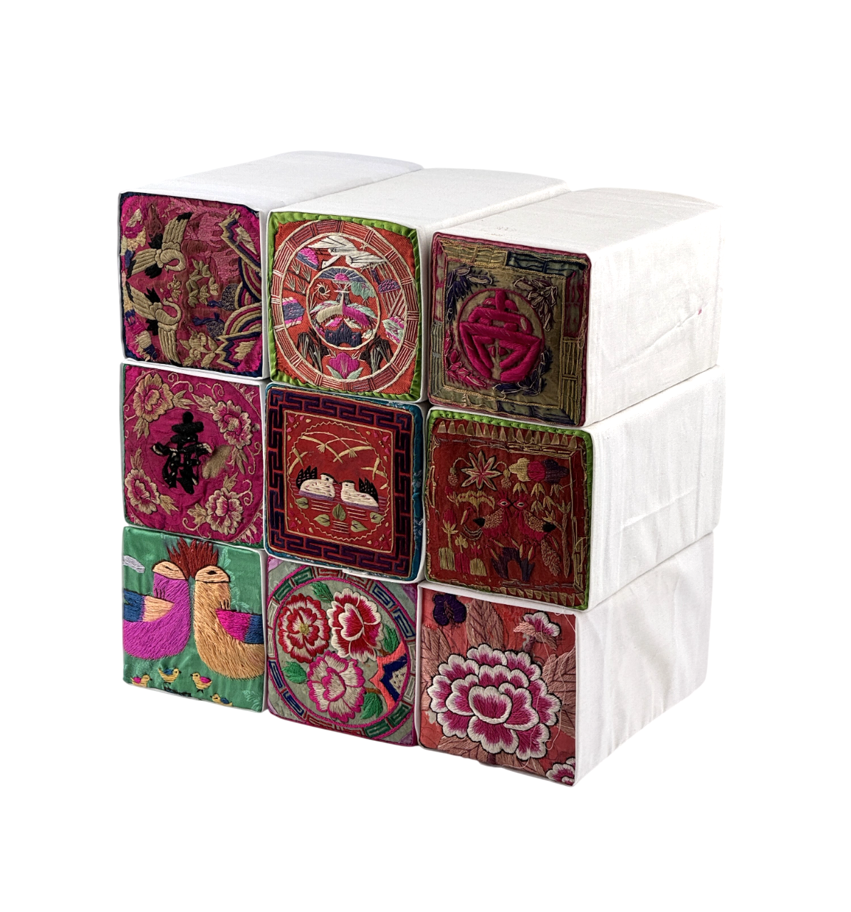 Nine Sqare Auspicious Korean Traditional Embroidered Pillows