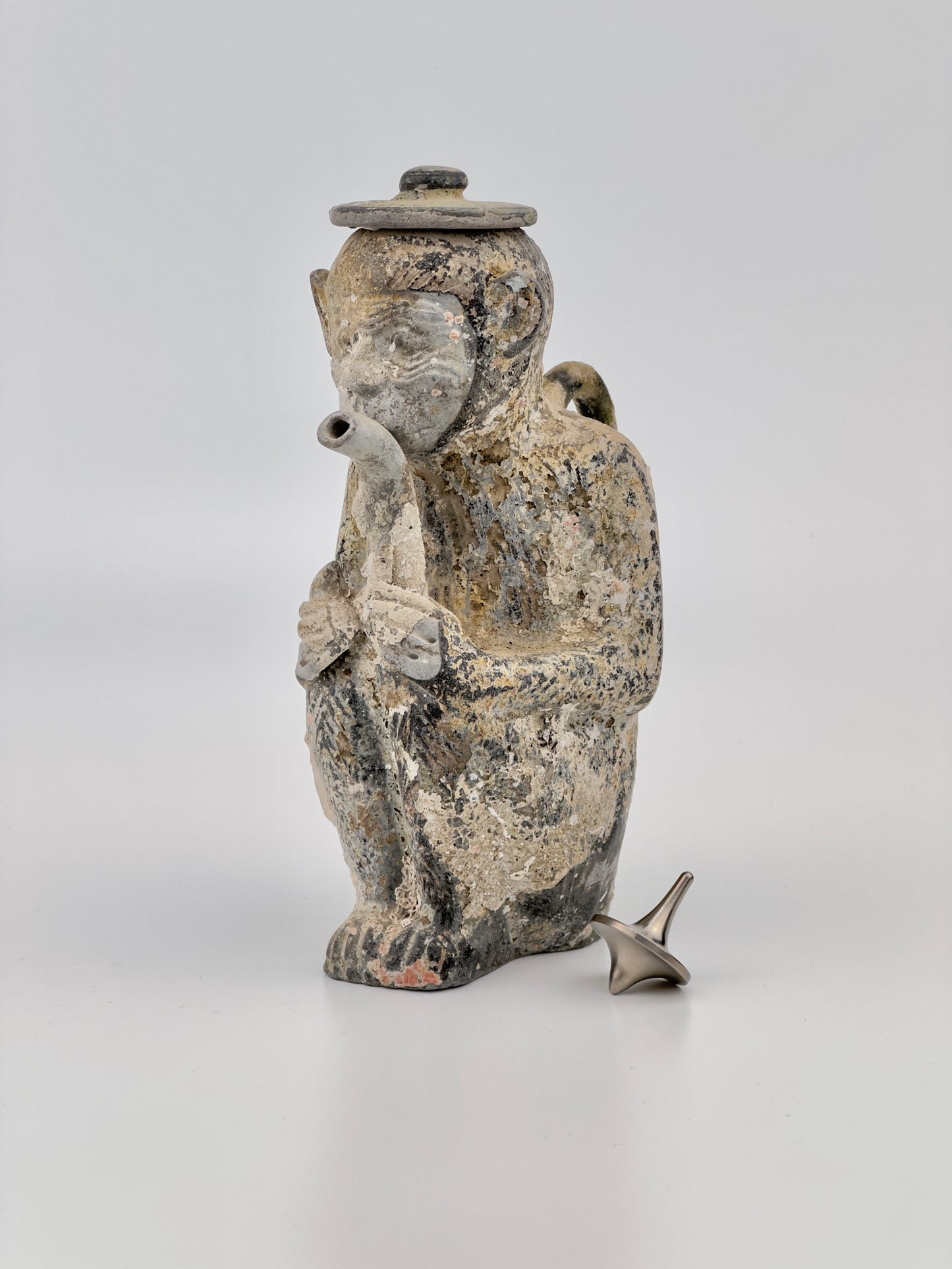 Rare Ewer of a Seated Monkey, C 1725, Qing Dynasty, Yongzheng Era