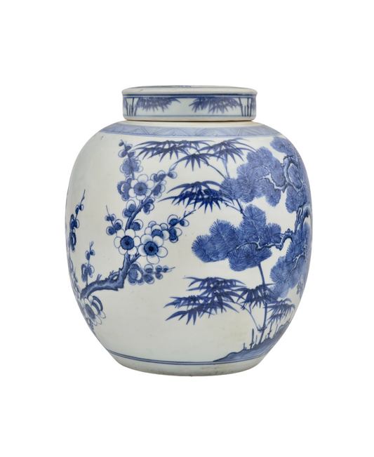 Blue and White 'Three Friends Of Winter' Jar, C 1725, Qing Dynasty, Yongzheng Era