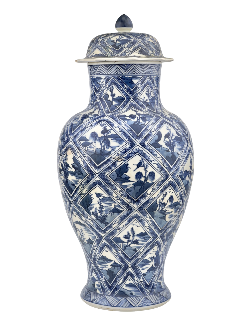 LARGE RARE 'RIVERSCAPE' BALUSTER VASE, QING DYNASTY, KANGXI, CIRCA 1690