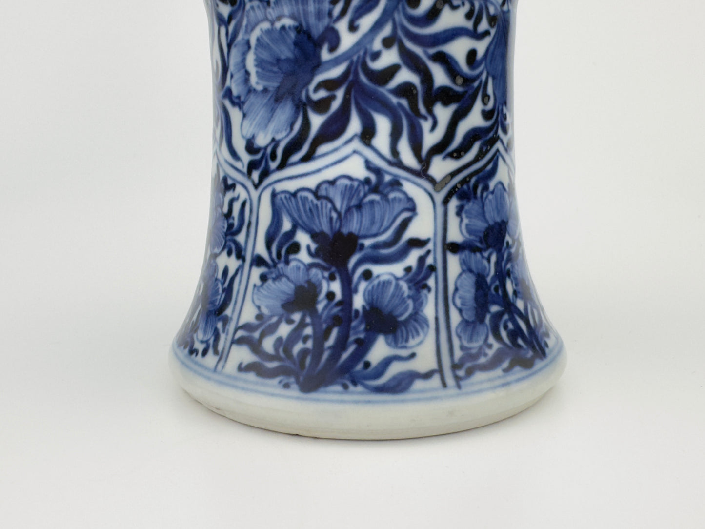 ANCIENT GU BLUE AND WHITE SHAPE VASE, QING DYNASTY, KANGXI ERA, CIRCA 1690