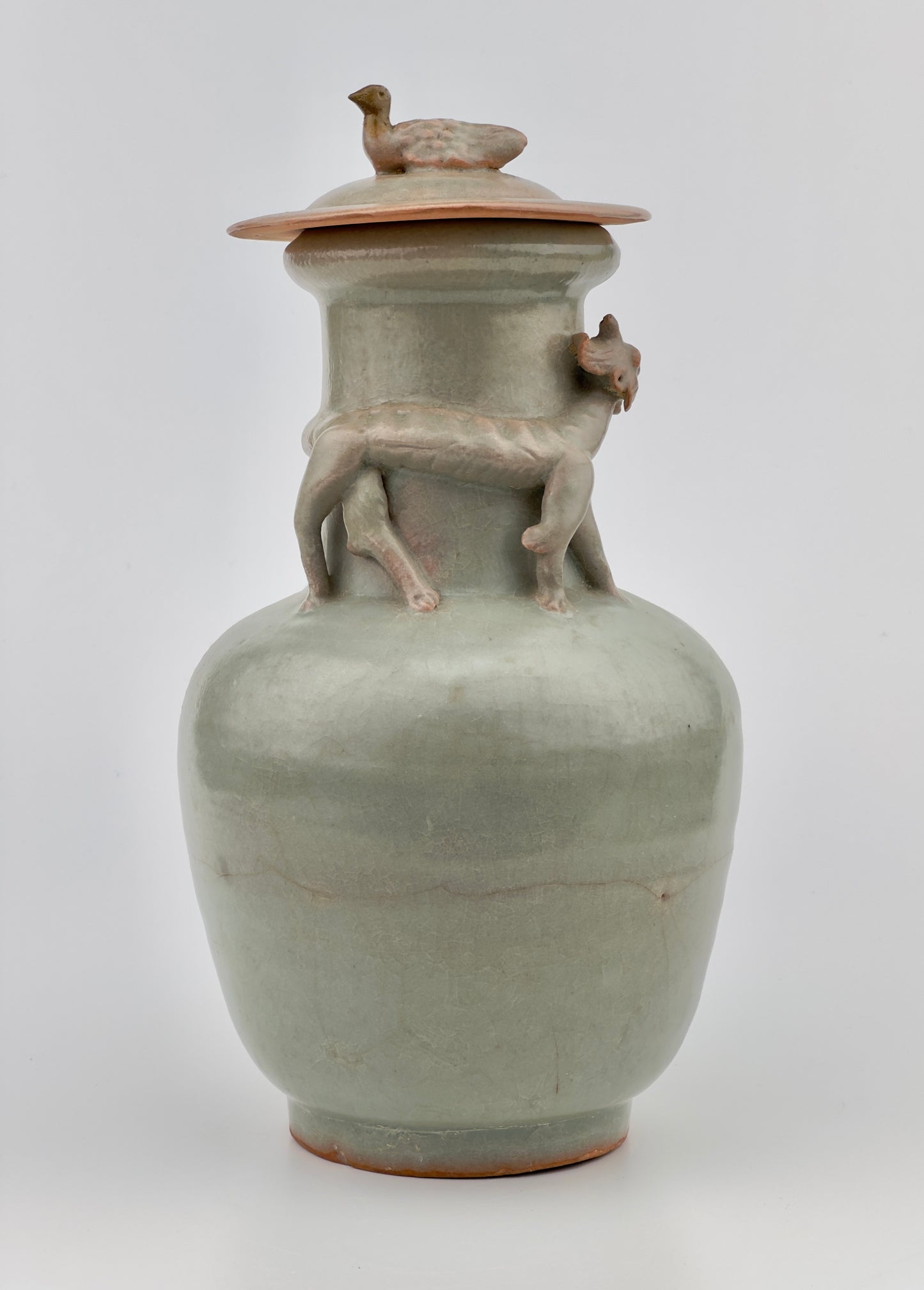 Longquan Celadon 'Dragon' Jar and Cover, Song Dynasty