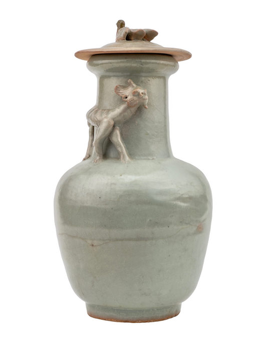 Longquan Celadon 'Dragon' Jar and Cover, Song Dynasty