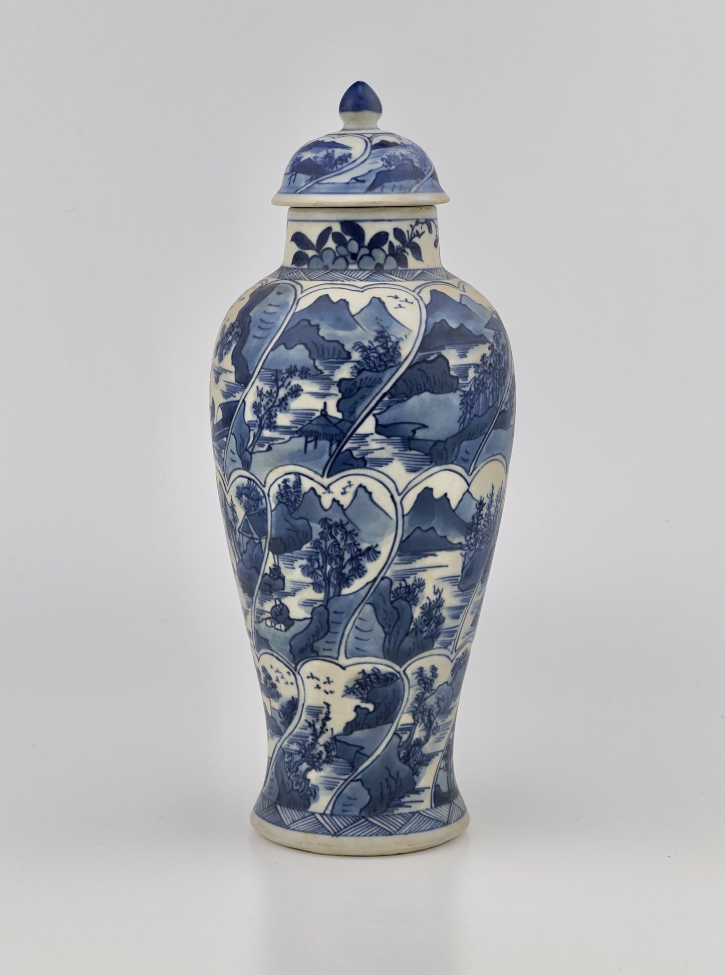 BALUSTER BLUE AND WHITE  VASE, QING DYNASTY, KANGXI ERA, CIRCA 1690