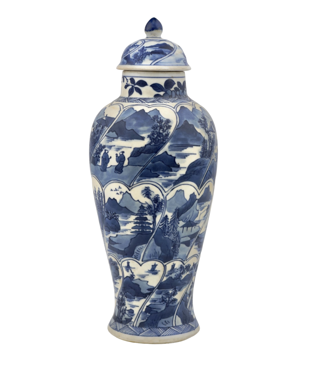 BALUSTER BLUE AND WHITE  VASE, QING DYNASTY, KANGXI ERA, CIRCA 1690