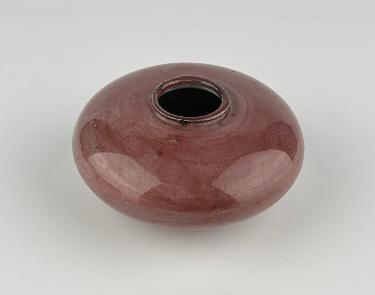 Qing Dynasty Langyao water coupe with rich crimson red copper glaze, rounded form, and lustrous finish, 18th–19th century.