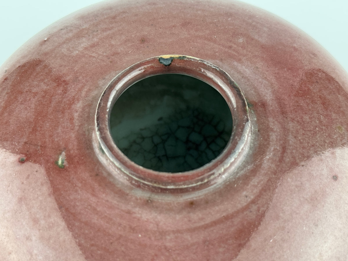 Qing Dynasty Langyao water coupe with rich crimson red copper glaze, rounded form, and lustrous finish, 18th–19th century.