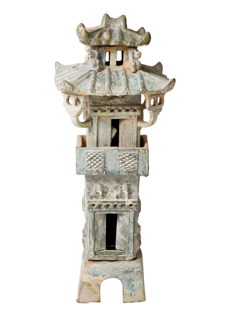 Burial Model of a Green glazed Watch-Tower, Han Dynasty