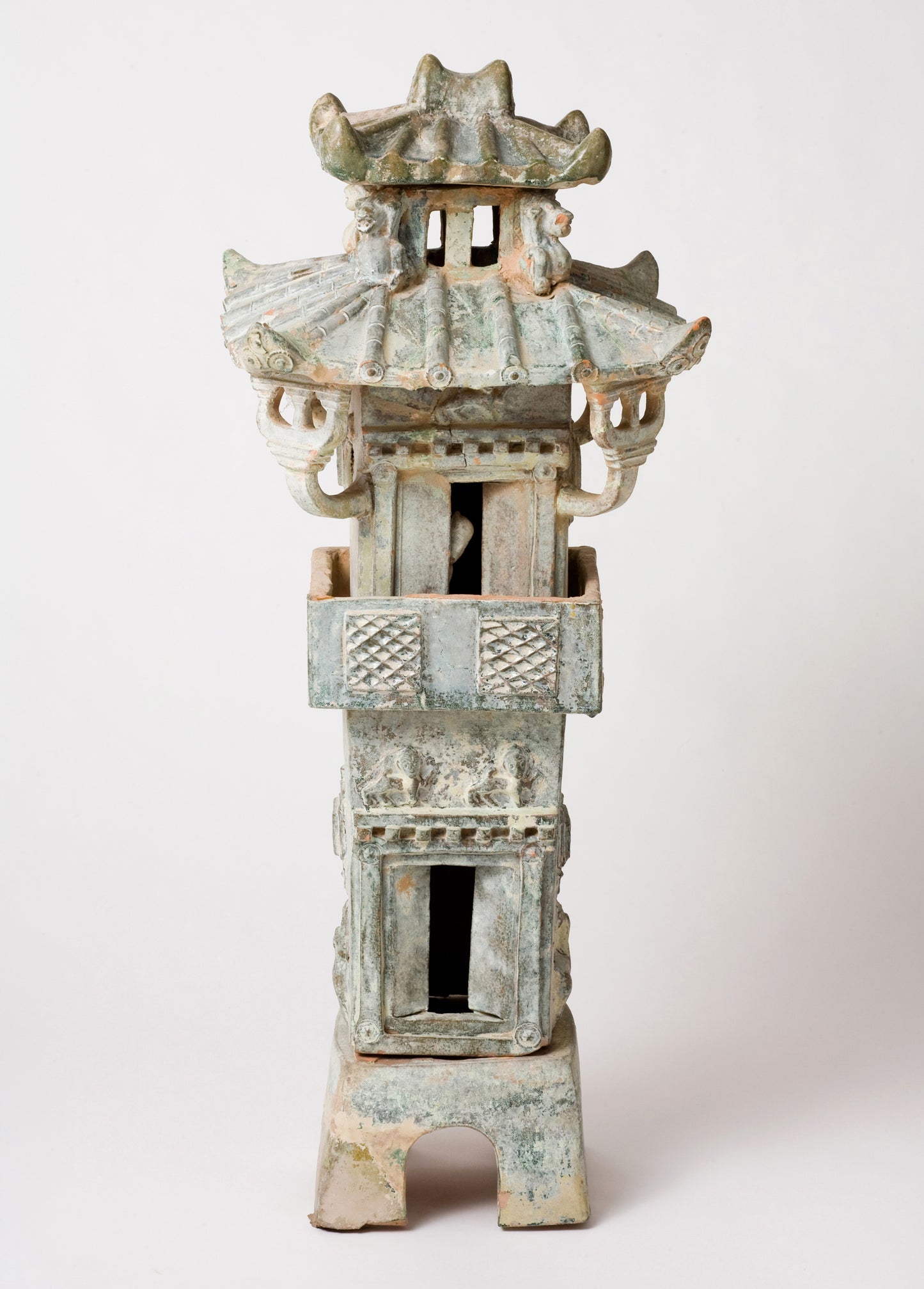 Burial Model of a Green glazed Watch-Tower, Han Dynasty