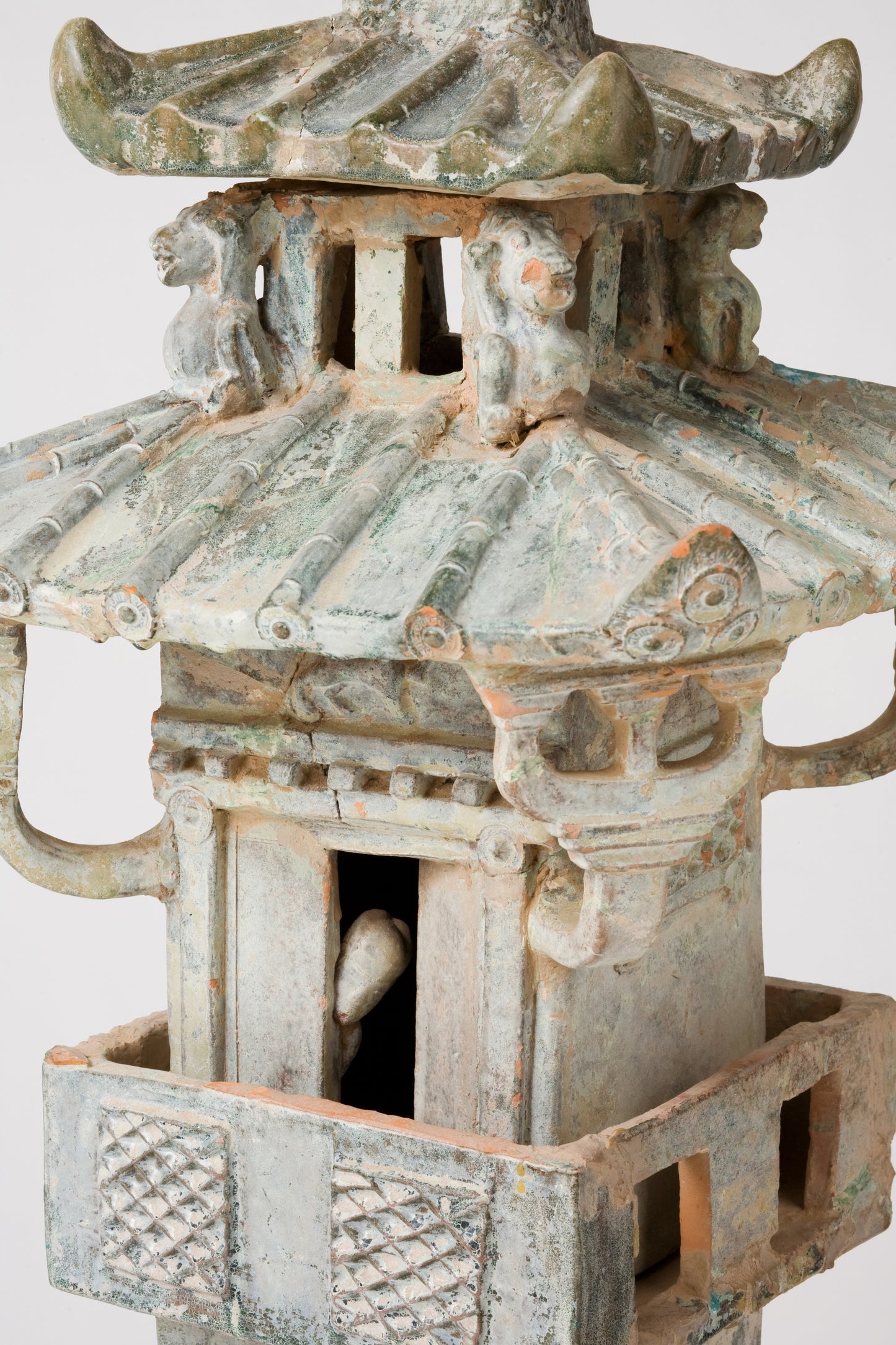 Burial Model of a Green glazed Watch-Tower, Han Dynasty