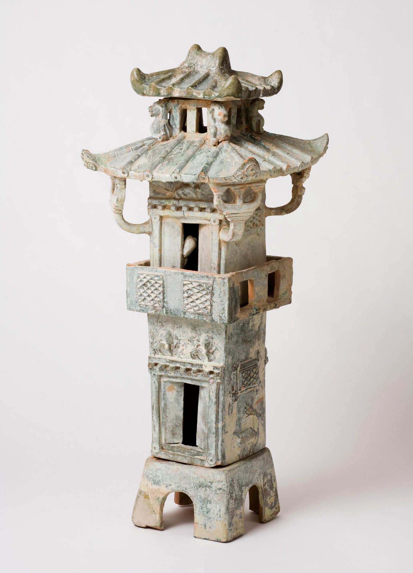 Burial Model of a Green glazed Watch-Tower, Han Dynasty