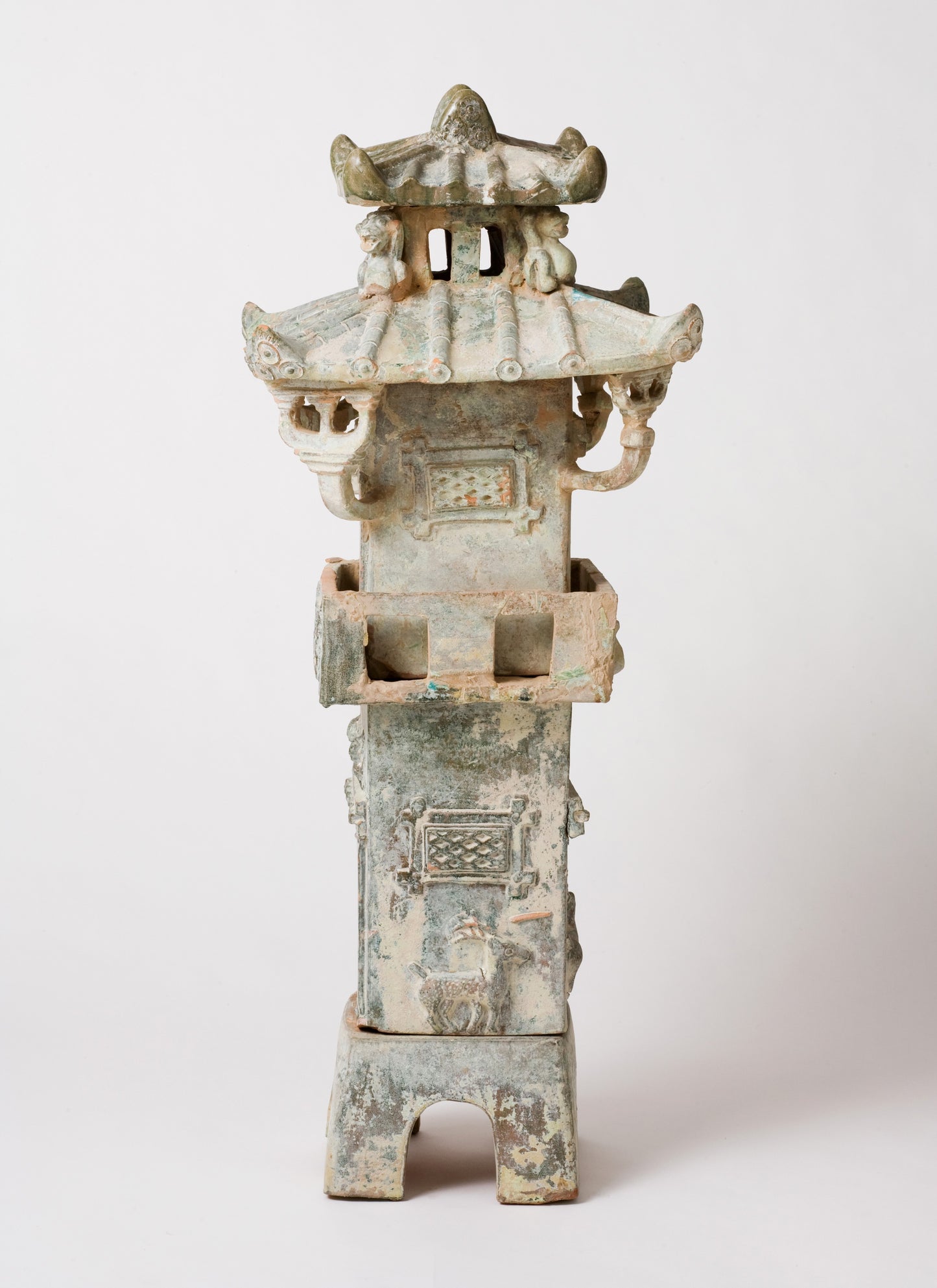 Burial Model of a Green glazed Watch-Tower, Han Dynasty