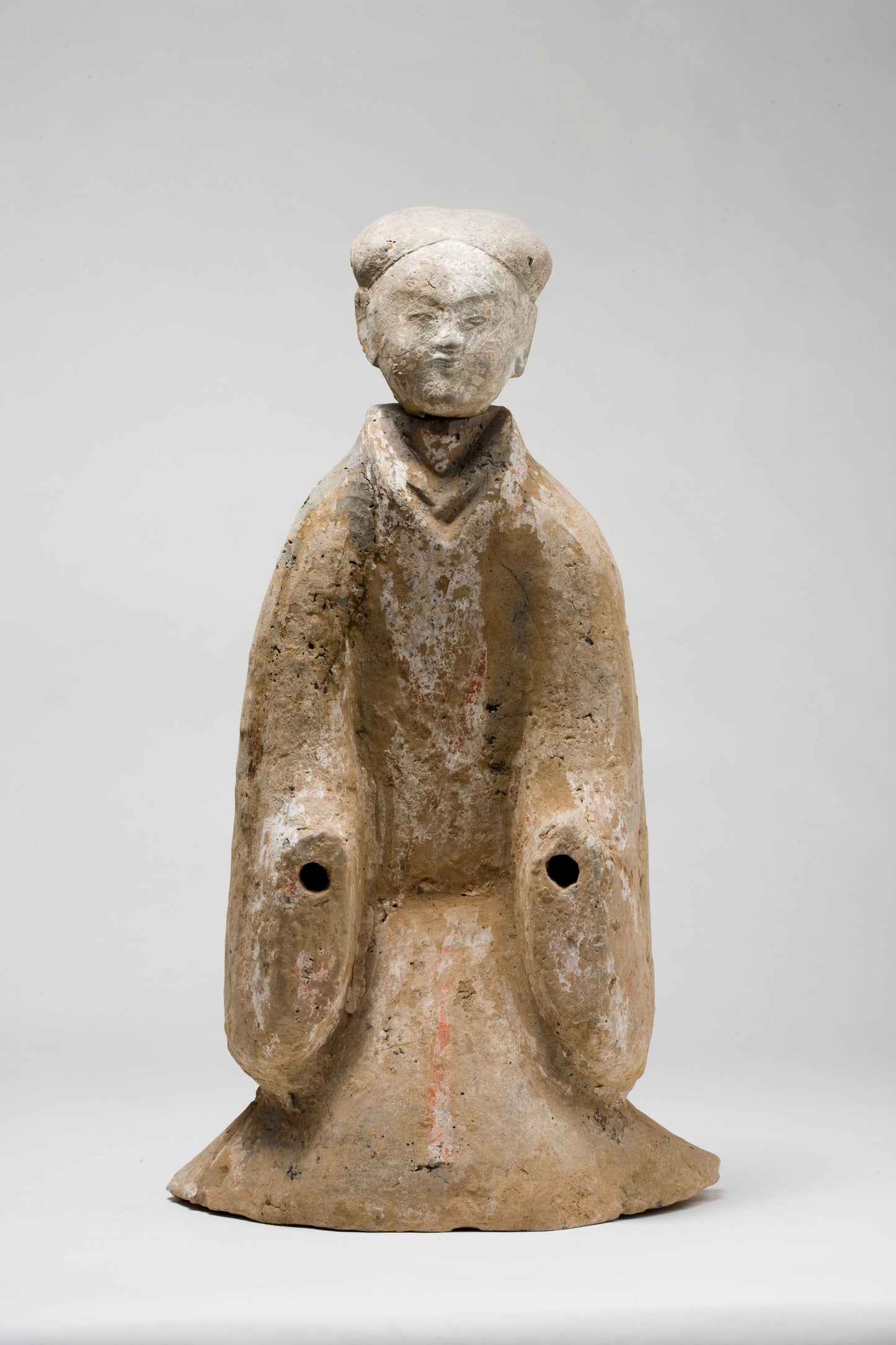 Large Pottery Standing Figure of Attendant, Han dynasty