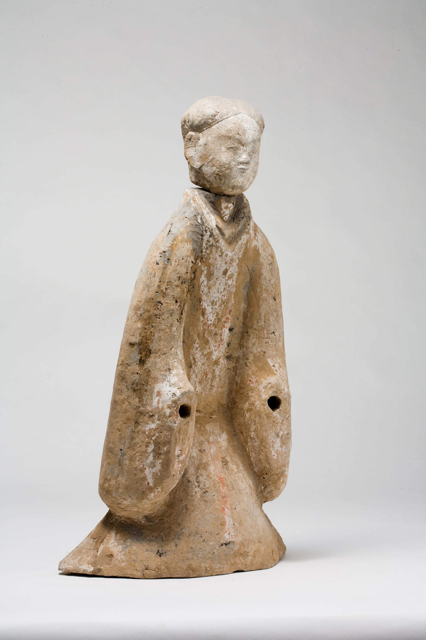 Large Pottery Standing Figure of Attendant, Han dynasty