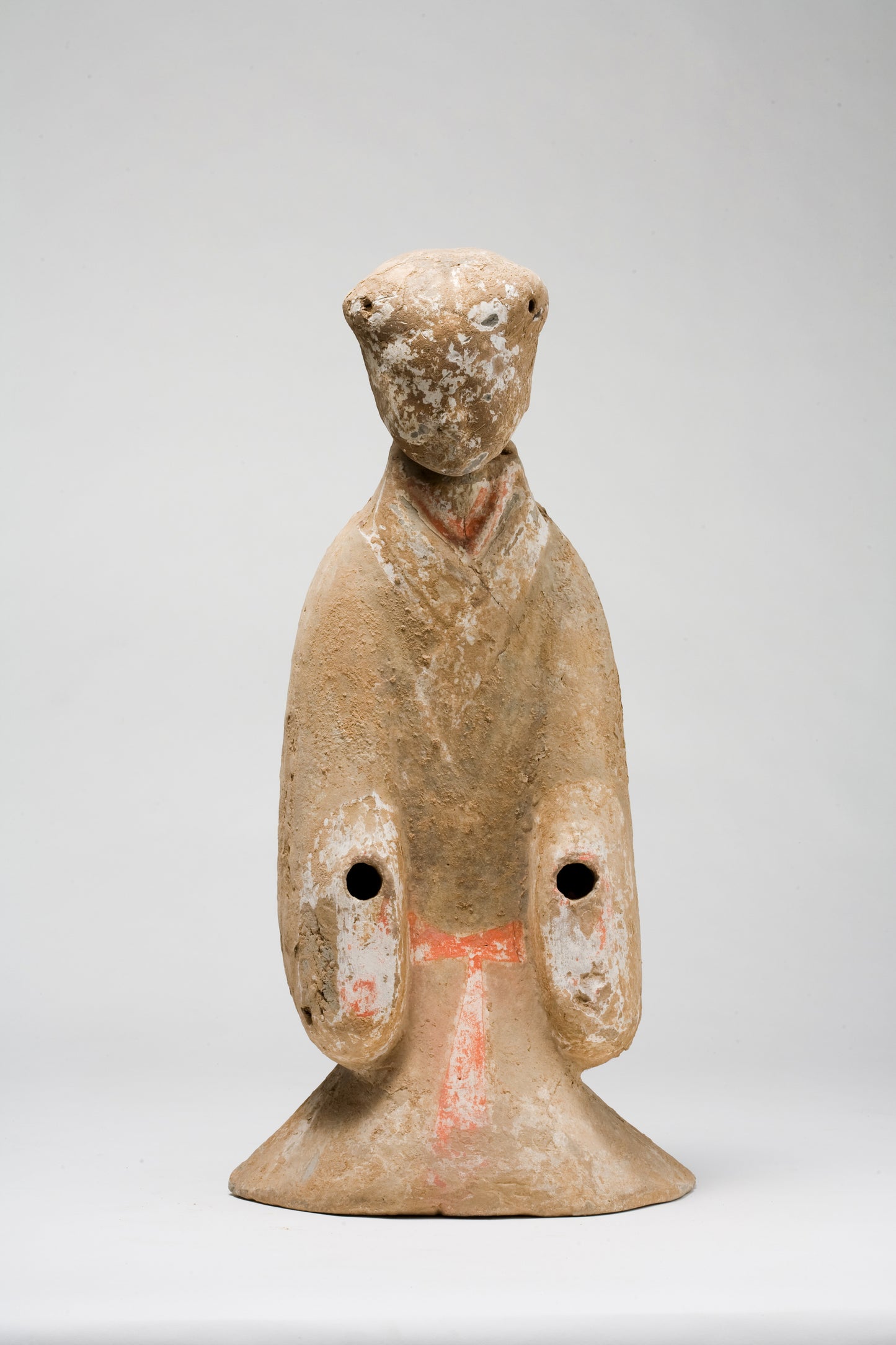 Large Pottery Standing Figure of Attendant, Han dynasty