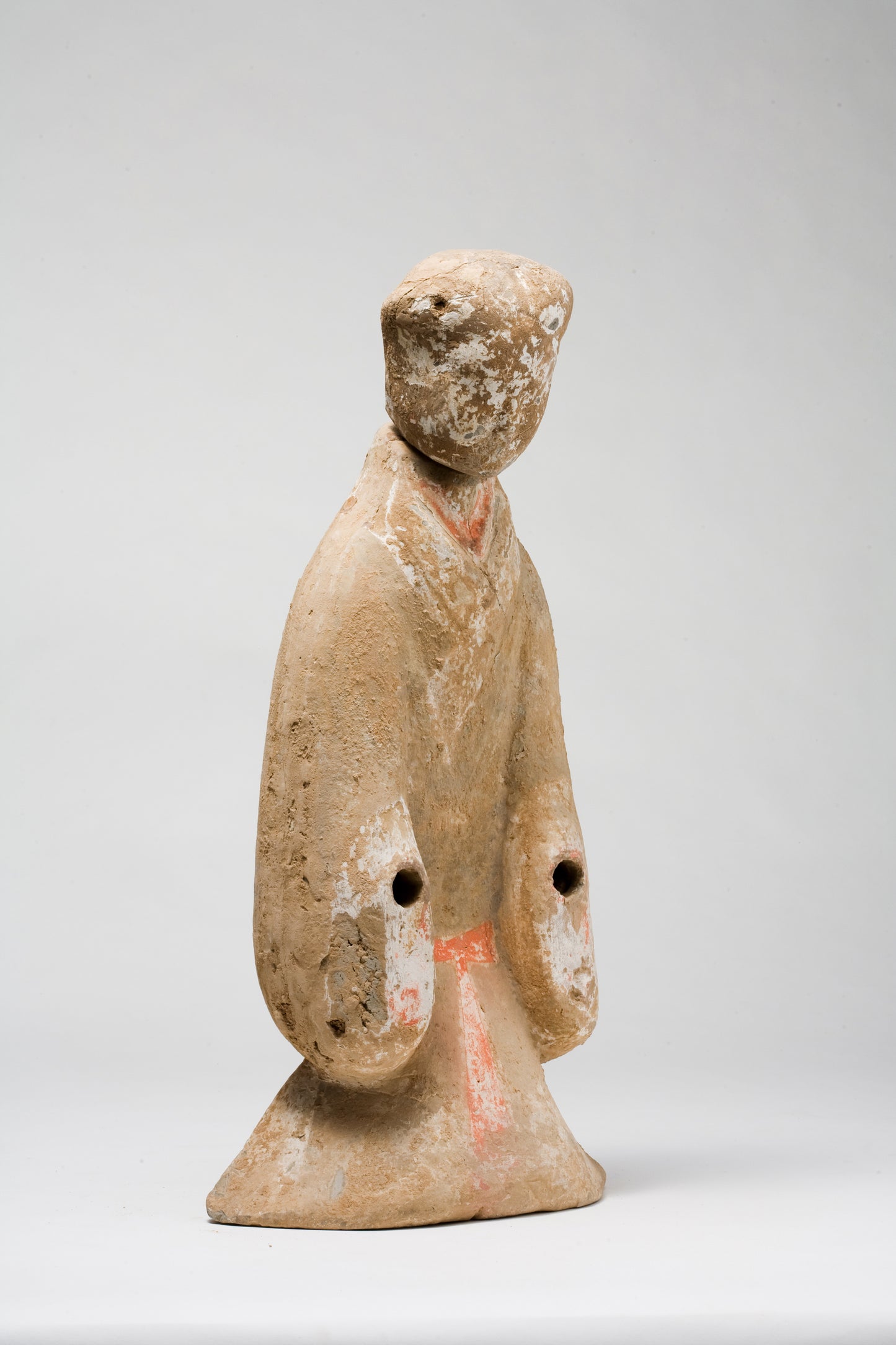 Large Pottery Standing Figure of Attendant, Han dynasty