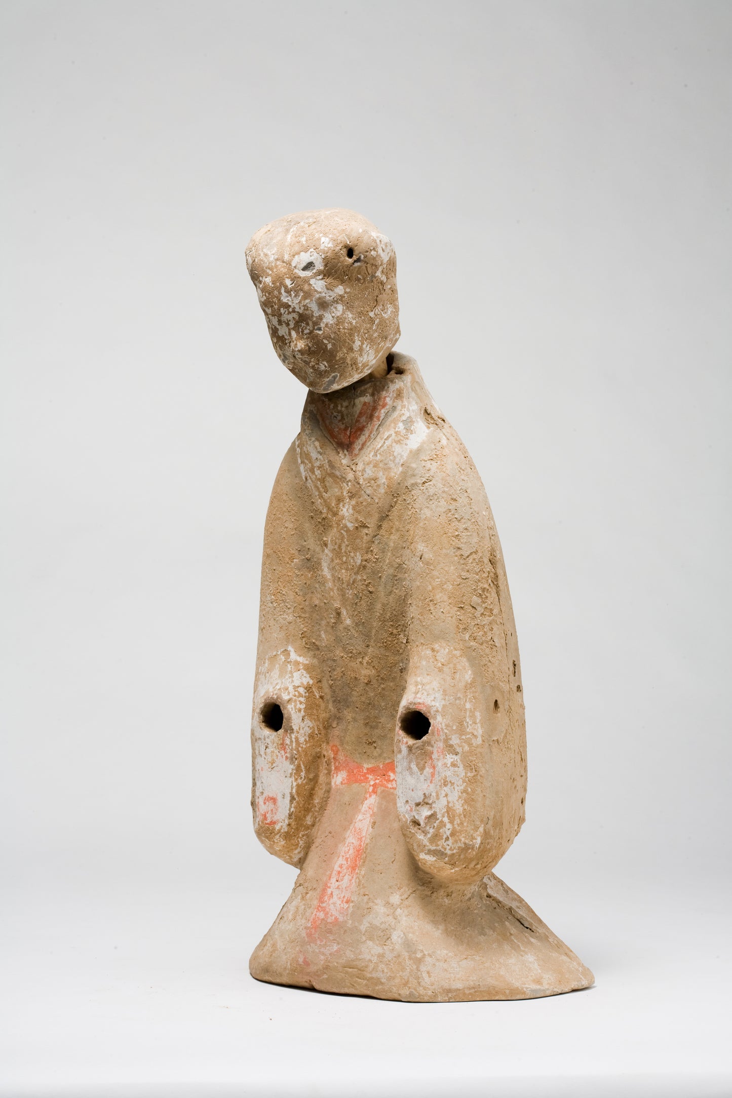 Large Pottery Standing Figure of Attendant, Han dynasty