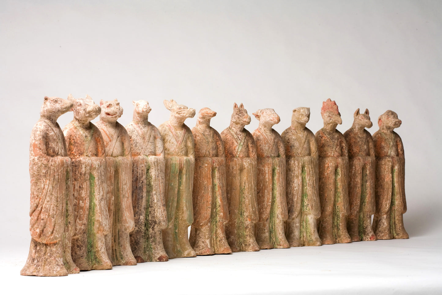 Set of Twelve Zodiac Animal Figures, Tang Dynasty