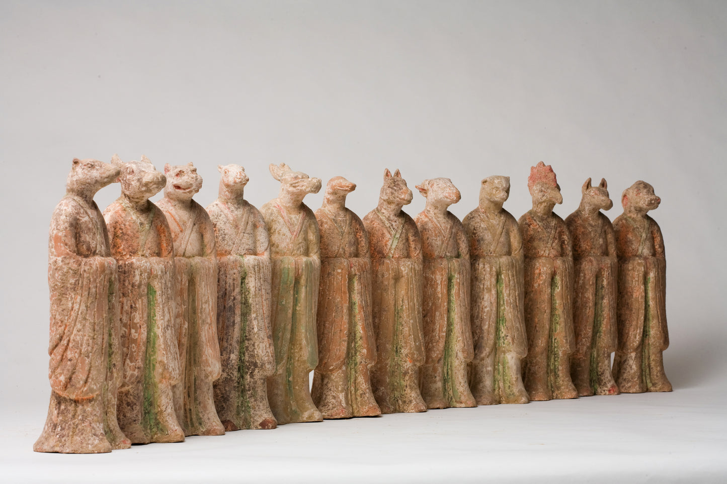 Set of Twelve Zodiac Animal Figures, Tang Dynasty