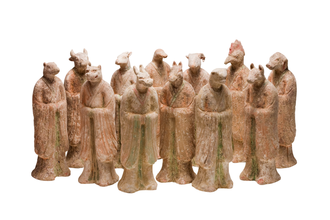 Set of Twelve Zodiac Animal Figures, Tang Dynasty