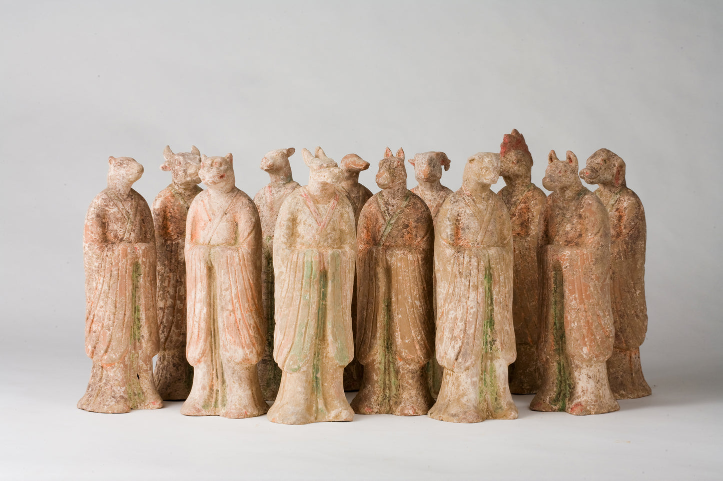 Set of Twelve Zodiac Animal Figures, Tang Dynasty