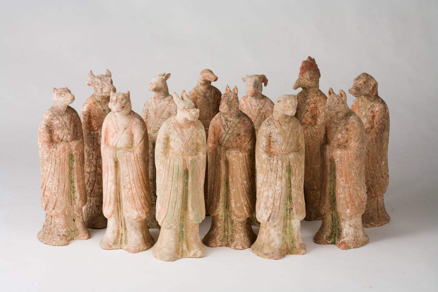 Set of Twelve Zodiac Animal Figures, Tang Dynasty