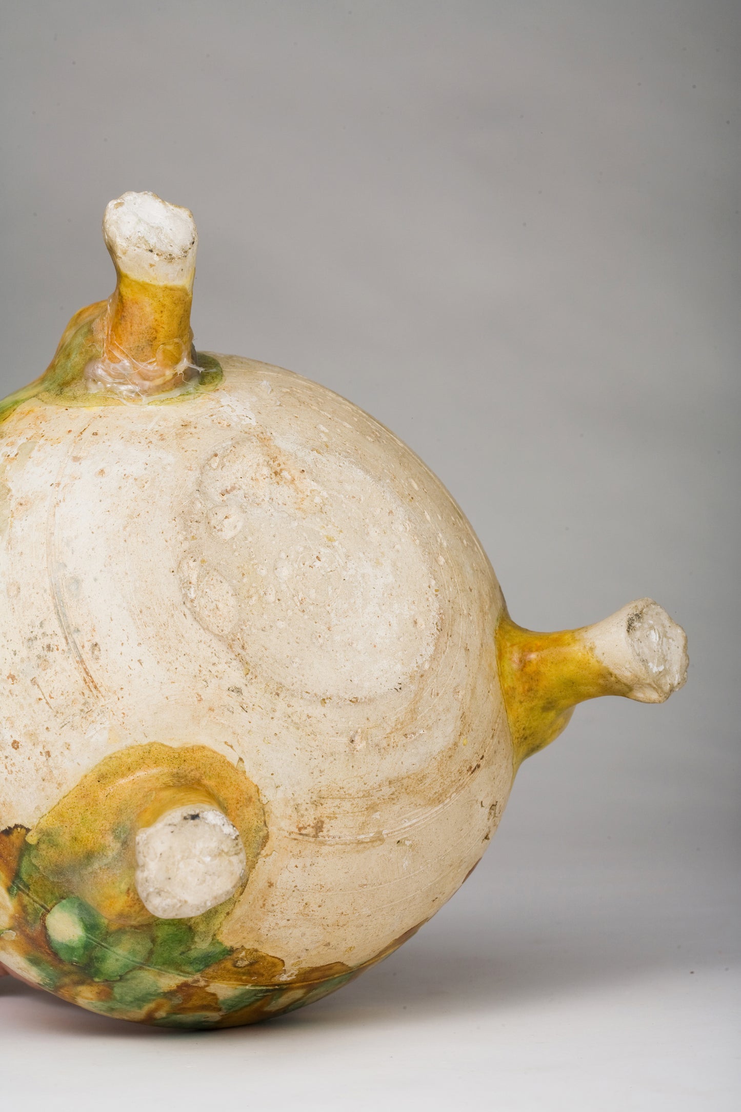 Sancai-Glazed Pottery Tripod Jar, Tang Dynasty