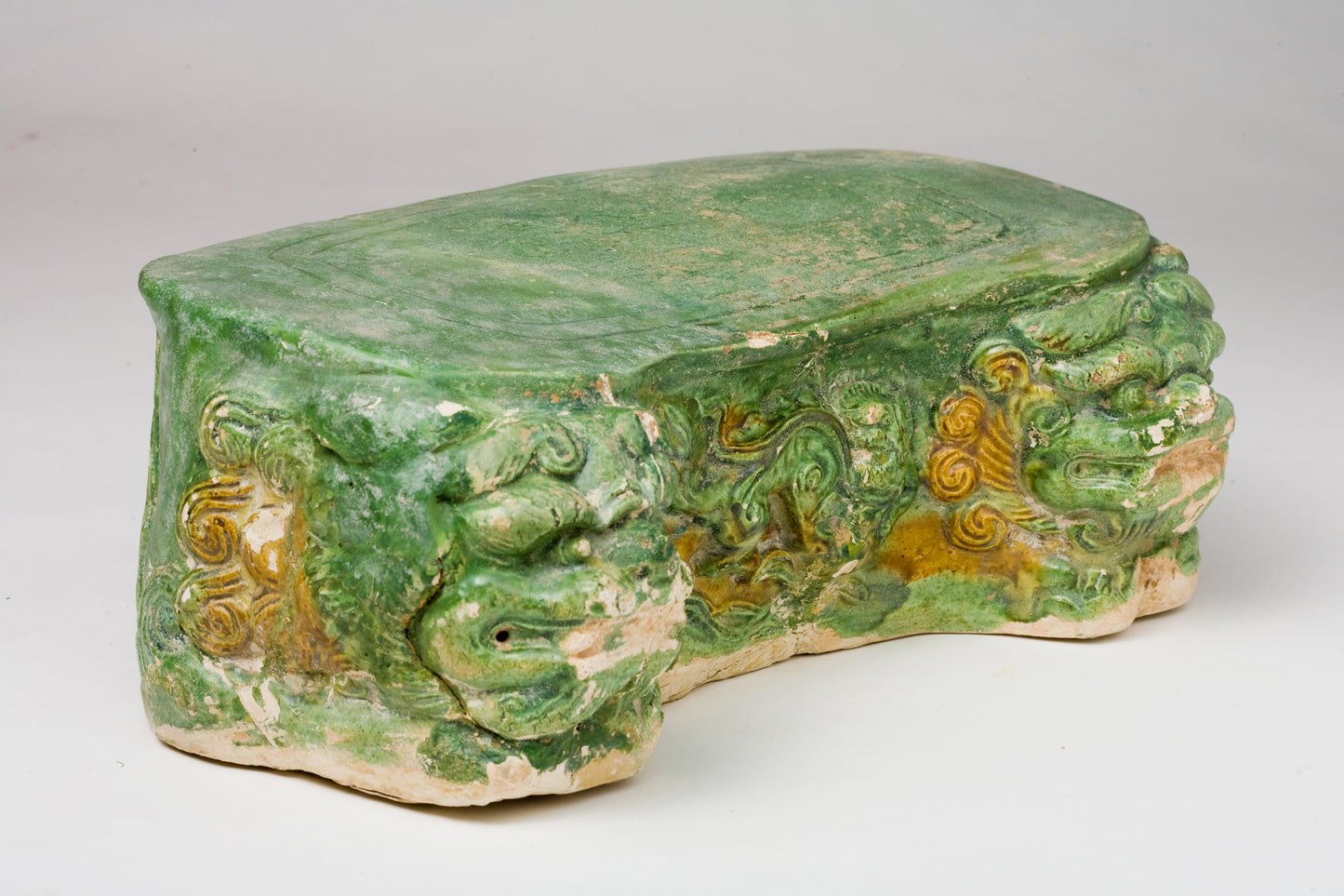 Sancai-glazed pottery 'Haitai' Pillow, Tang dynasty