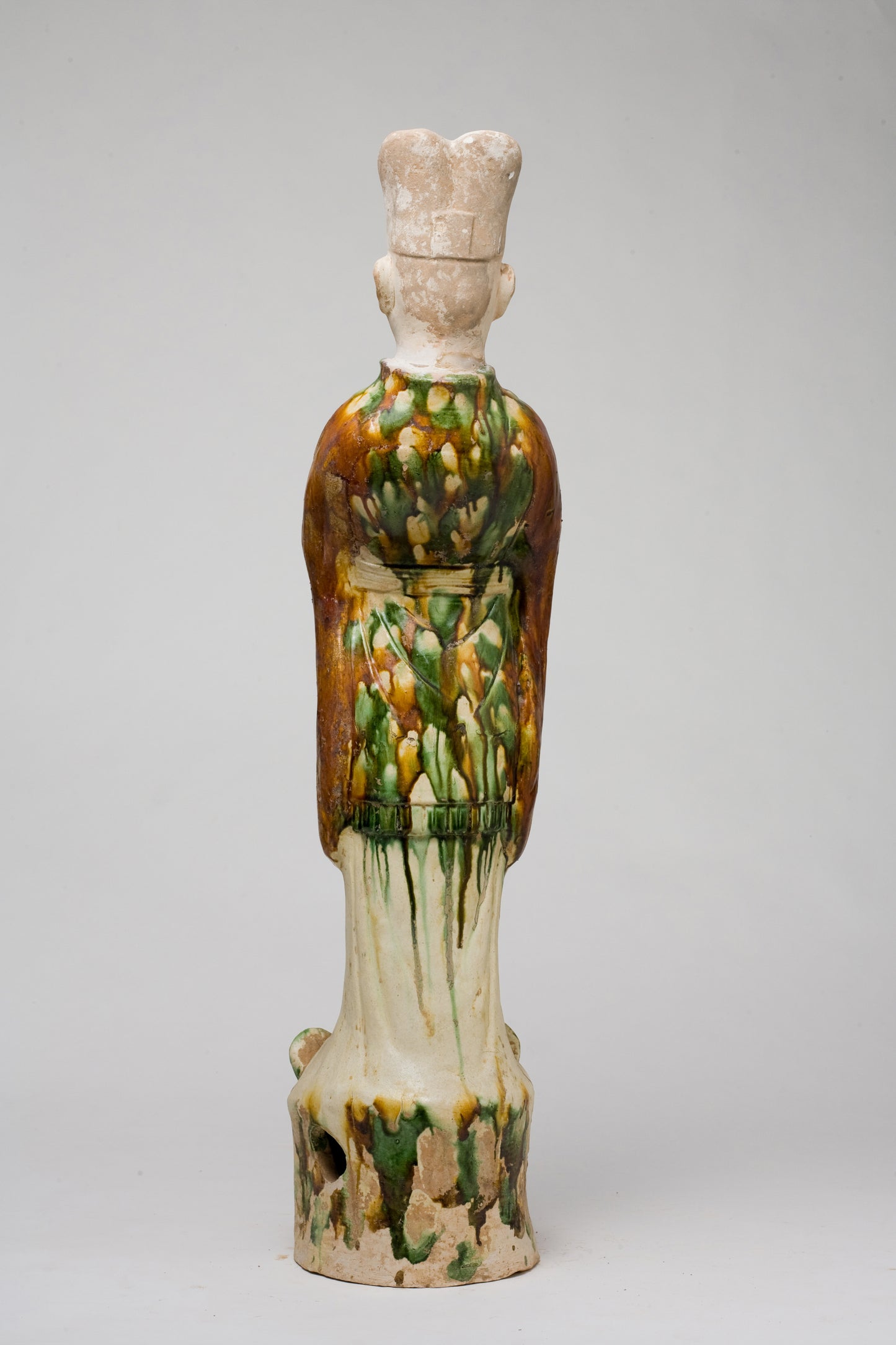 Large Sancai-Glazed Pottery Standing Official, Tang Dynasty