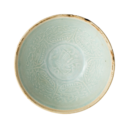 Qingbai Bowl with carving of crane, Song Dynasty
