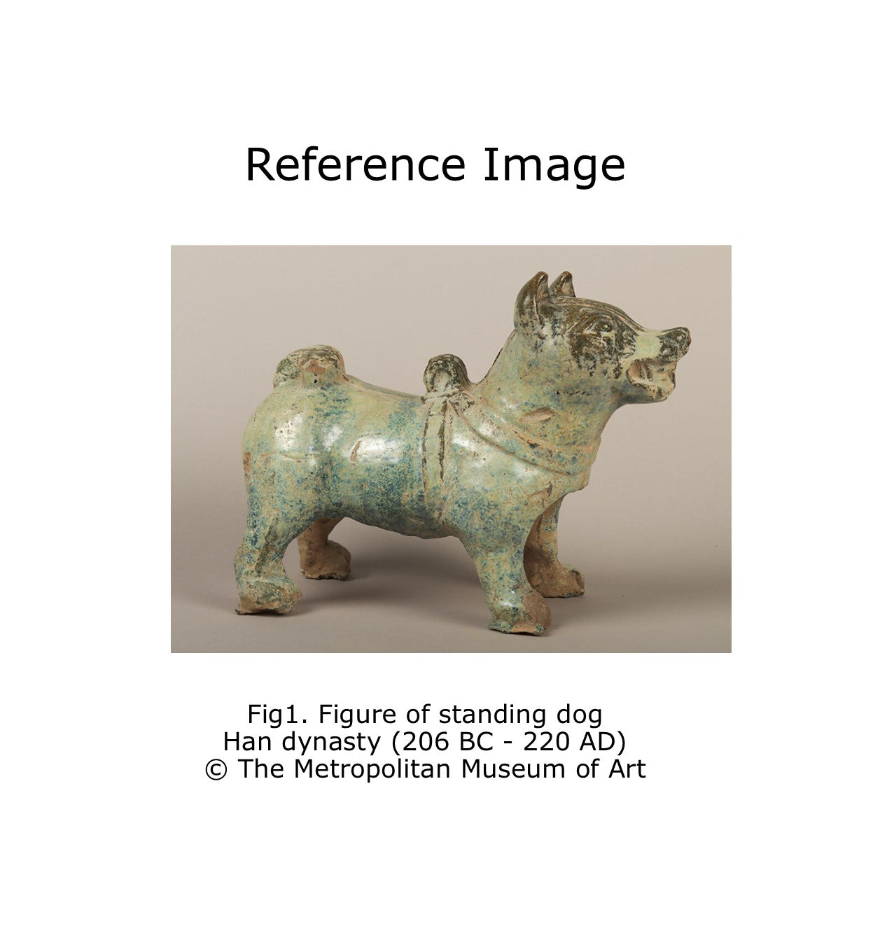 Green Glazed Red Pottery Figure of Dog, Han dynasty (206 BC-220 AD)