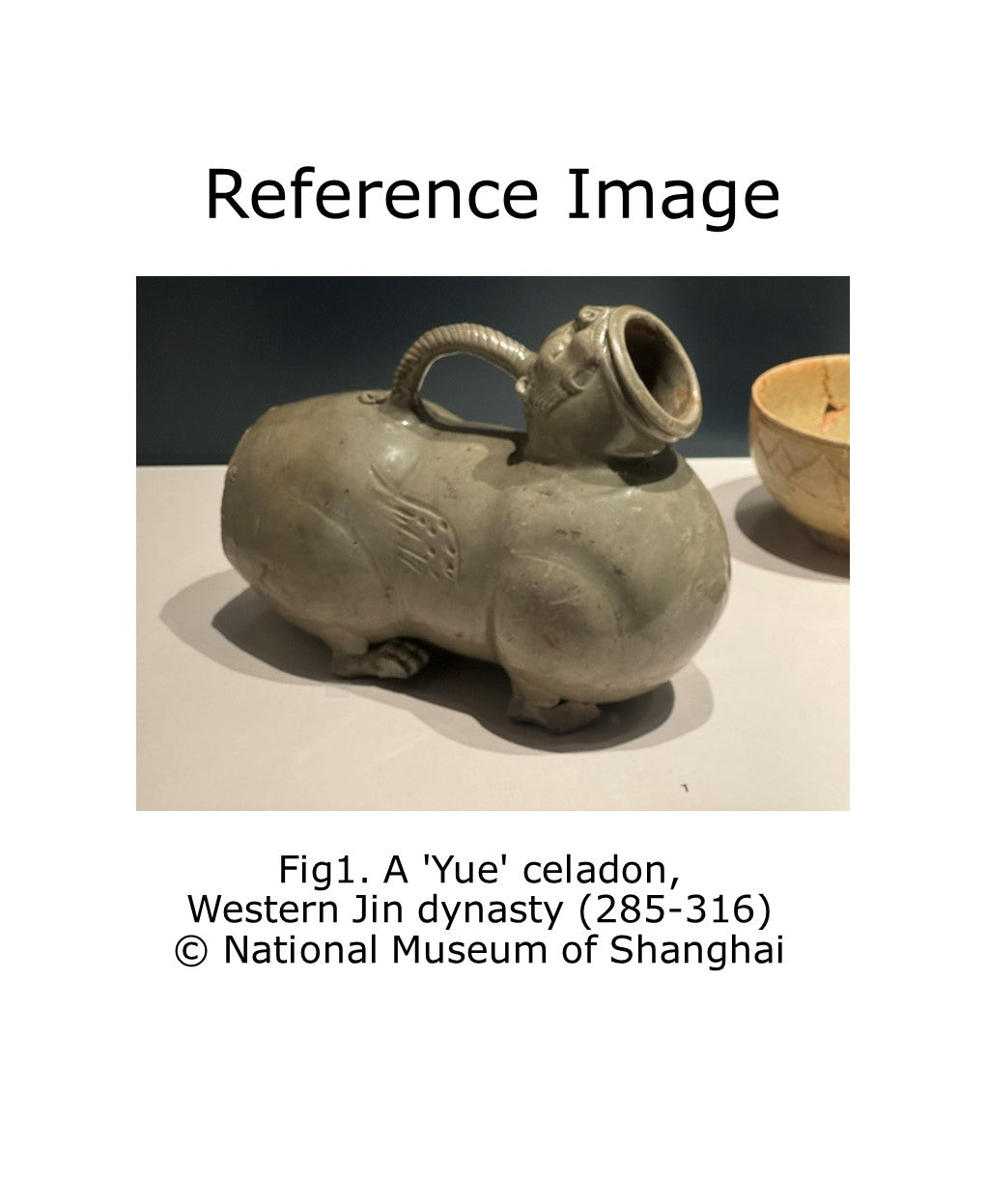 Rare Yue Celadon-Glazed Figural Vessel, Western Jin dynasty (265-420)
